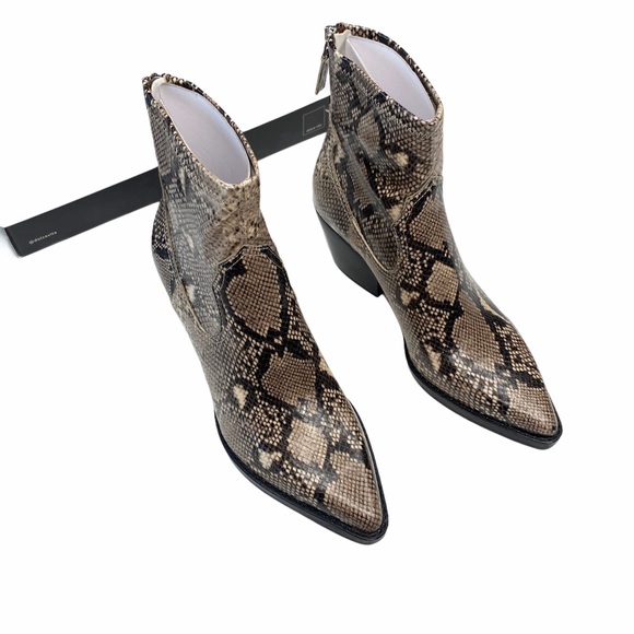 new Dolce Vita ㋛ Shanta Vegan Leather Boot Ankle Booties ㋛ Snakeskin Embossed ㋛ - Picture 10 of 17